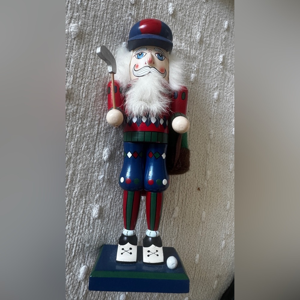 Collectable Festive Red and Green Nutcracker Golfer